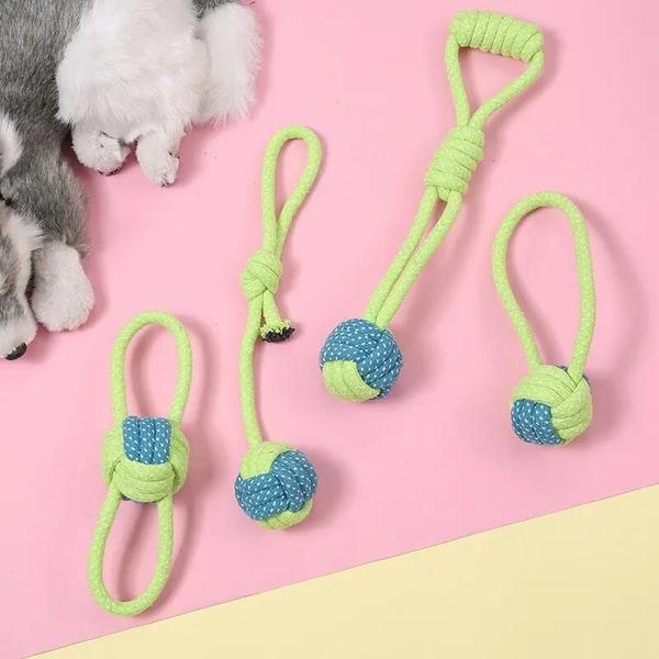 Imagem de Brinquedos de Mastigar para Cães - 4 ou 7 Peças - Nós de Corda Resistentes