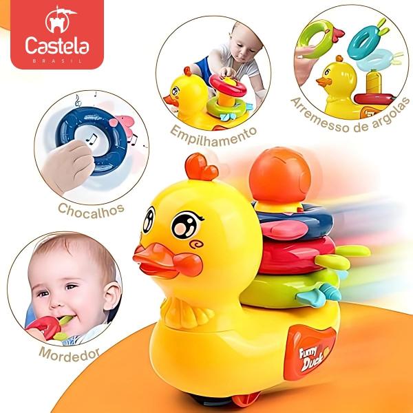 Imagem de Brinquedos de Pato com Argolas - Luz, Som e Movimento para Diversão Infantil Castela