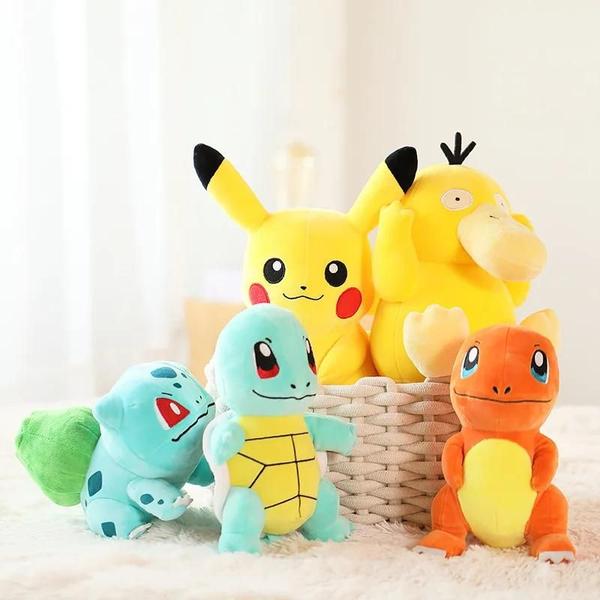 Imagem de Brinquedos de Pelúcia Kawaii Pokémon - Pikachu, Charmander, Squirtle, Psyduck