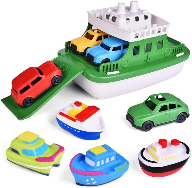 Imagem de BRINQUEDOS DIVERTIDOS Brinquedos brinquedos brinquedos de banho para crianças com 4 brinquedos de carros e 4 barcos de banho Squirters