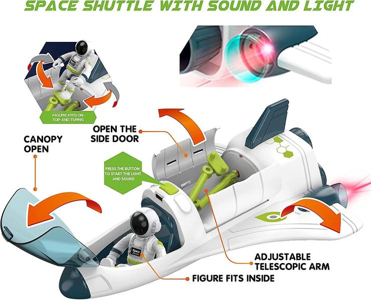 Imagem de Brinquedos do ônibus espacial, brinquedos do espaço para crianças 3-5 anos de idade, com 2 
