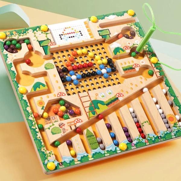 Brinquedos Educativos Montessori Magnéticos de Madeira Colorida para Crianças Imagem de Brinquedos Educativos Montessori Magnéticos de Madeira Colorida para Crianças