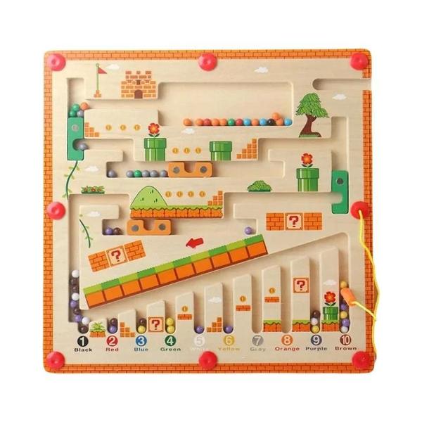 Brinquedos Educativos Montessori Magnéticos de Madeira Colorida para Crianças Imagem de Brinquedos Educativos Montessori Magnéticos de Madeira Colorida para Crianças