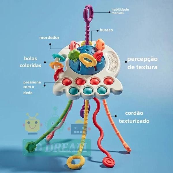 Imagem de Brinquedos Educativos Montessori para Bebês - Desenvolvimento Sensorial com Corda e Aperto