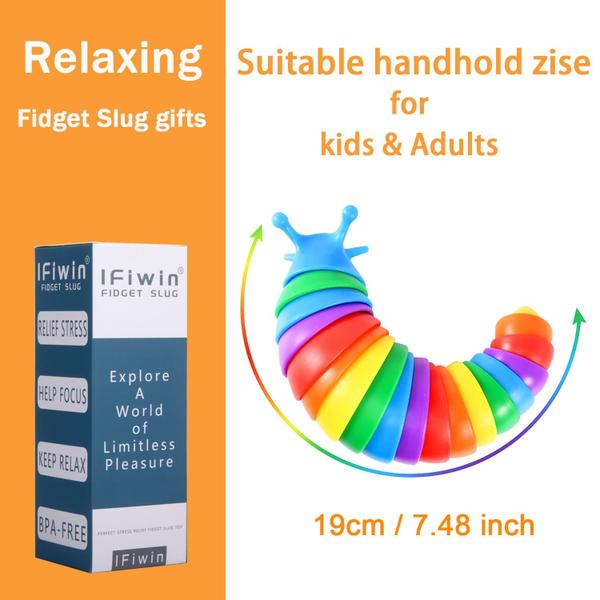 Imagem de Brinquedos Fidget Slug iFiWin Sensory para crianças e adultos autistas