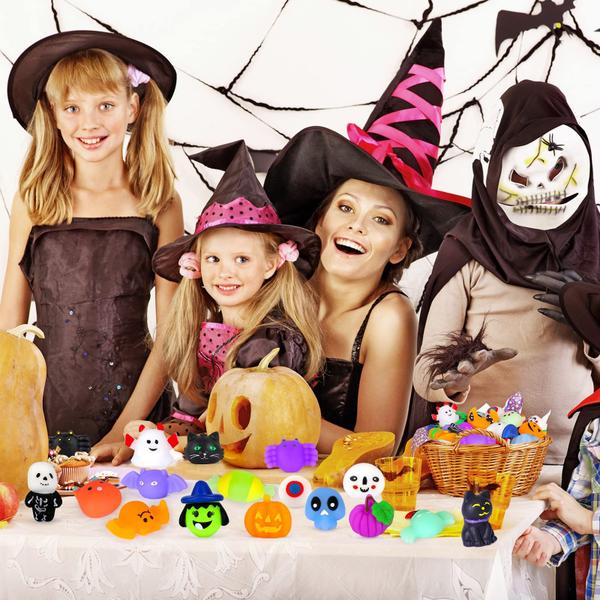 Imagem de Brinquedos Mochi Squishy de Halloween WITALENT - Pacote com 60 Unidades