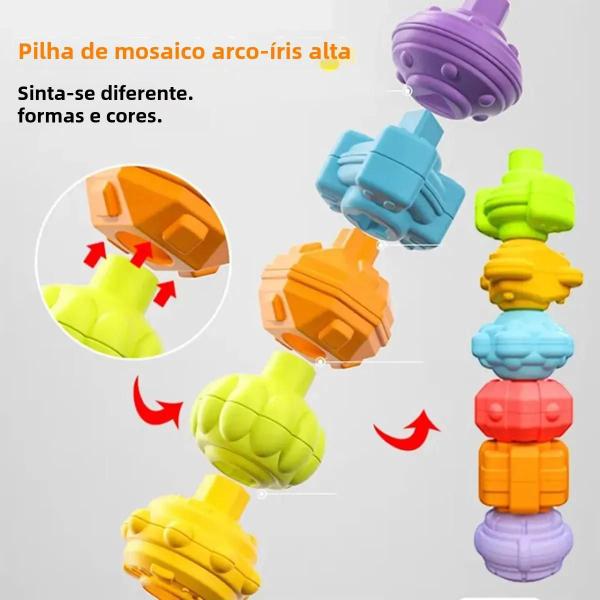 Brinquedos Montessori Coloridos para Bebês (0-12 Meses) - Blocos de Classificação Educacionais Imagem de Brinquedos Montessori Coloridos para Bebês (0-12 Meses) - Blocos de Classificação Educacionais