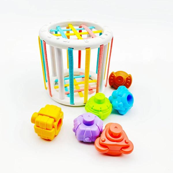 Brinquedos Montessori Coloridos para Bebês (0-12 Meses) - Blocos de Classificação Educacionais Imagem de Brinquedos Montessori Coloridos para Bebês (0-12 Meses) - Blocos de Classificação Educacionais