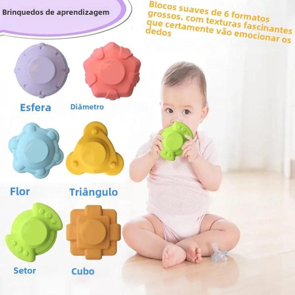 Imagem de Brinquedos Montessori Coloridos para Bebês (0-12 Meses) - Blocos de Classificação Educacionais