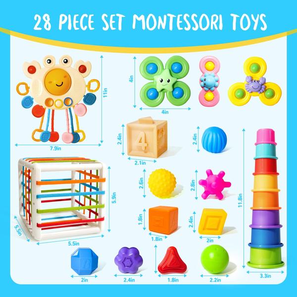 Imagem de Brinquedos Montessori Smallzi 6 em 1 para bebês 0-3-6-12 meses