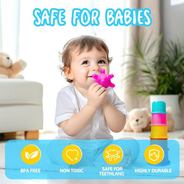 Imagem de Brinquedos Montessori Smallzi 6 em 1 para bebês 0-3-6-12 meses