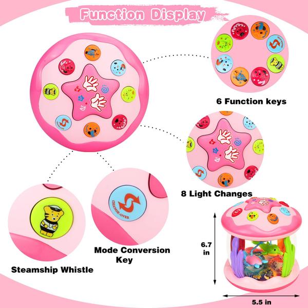 Imagem de Brinquedos musicais Hapyland Babies Ocean Rotating Light Up 6-12M