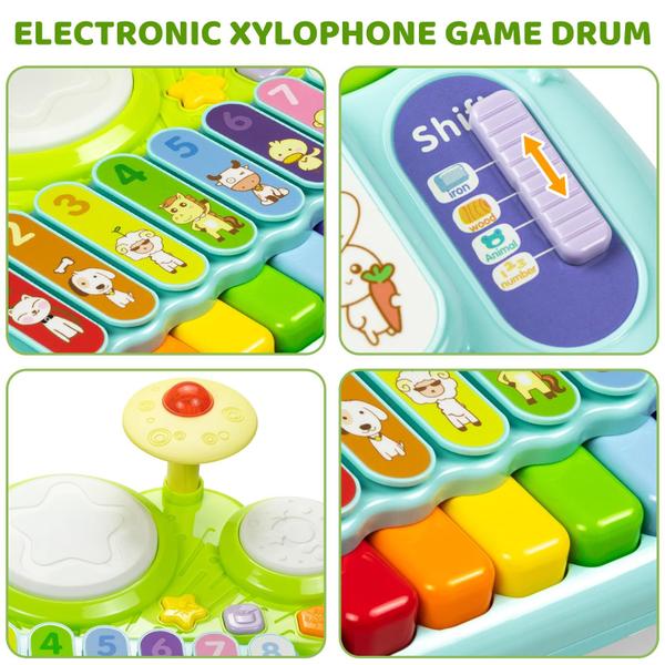 Imagem de Brinquedos musicais Marstone para crianças de 1 a 3 anos: piano, xilofone, tambor