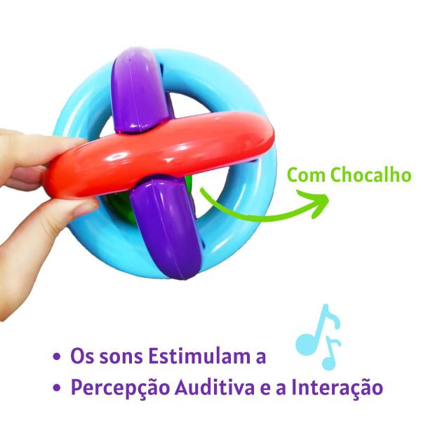 Imagem de Brinquedos para Bebe + 6 Meses Menina Menino Educativo Bola Macia com Chocalho