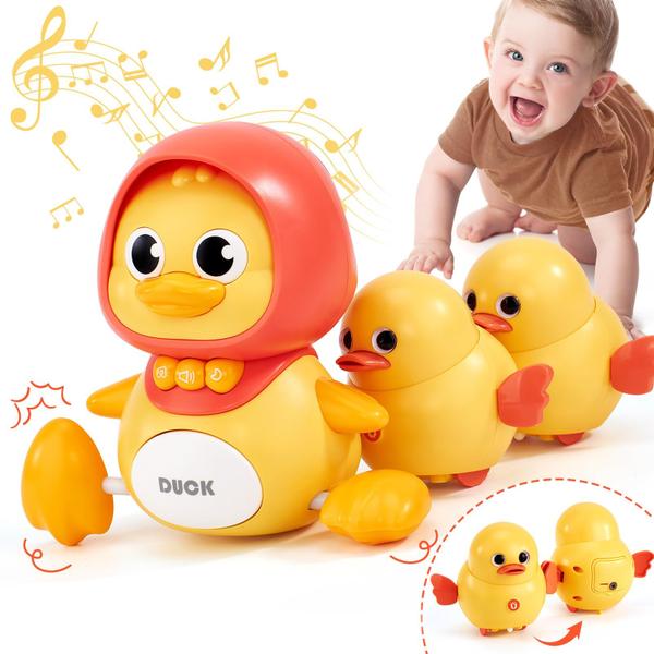 Imagem de Brinquedos para bebês rastejantes hahaland Musical Mother Duck com patinhos