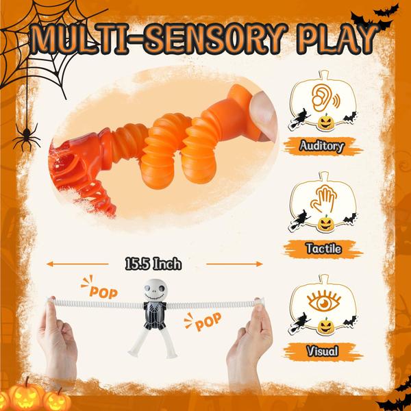 Imagem de Brinquedos sensoriais witmelt Halloween LED Pop Tubes Nightmare 4 unidades