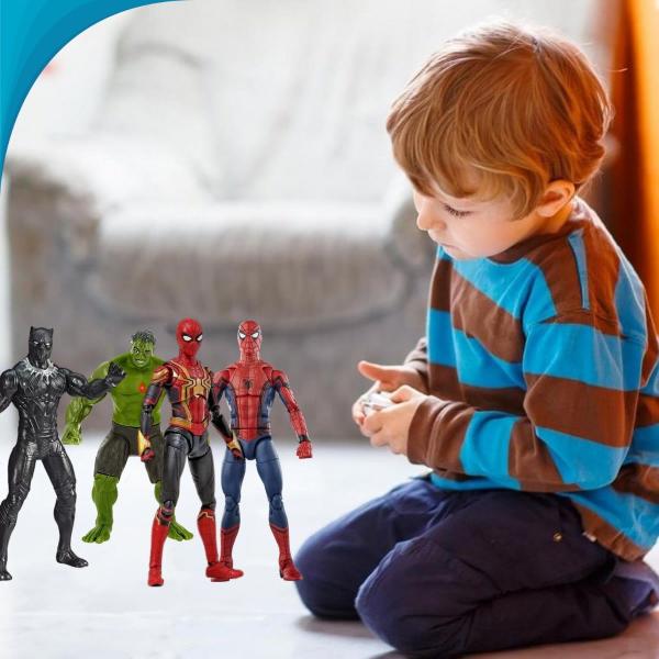 Imagem de Brinquedos Sortidos Herois Vingadores Pantera Negra Homem Aranha Hulk Brinquedo Para Colecionar Oficial