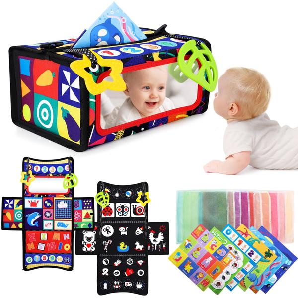 Imagem de Brinquedos Tummy Time Mirror URMYWO 3 em 1 para bebês de 0 a 6 a 12 meses