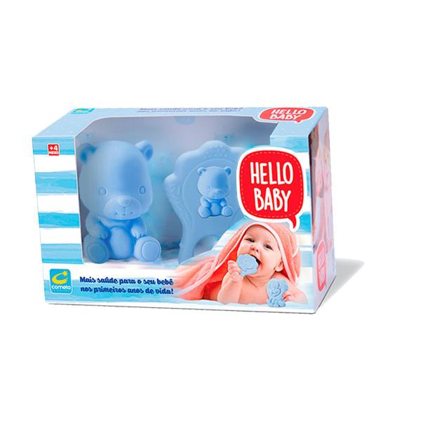 Imagem de Brinquedos Ursinho e Mordedor Hello Baby Infantil  Azul