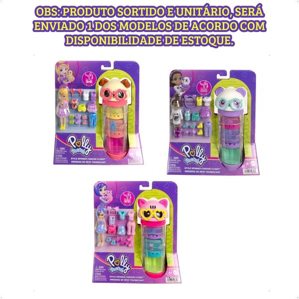 Imagem de Brinquendo Infantil Boneca Polly Pocket Conjunto Closet Armário Giratório Mattel Sortido - HKW04