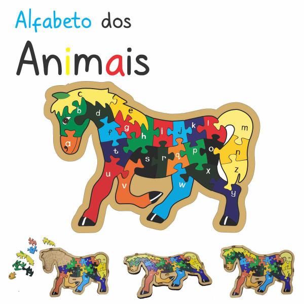 Imagem de Briquedo educativo alfabeto quebra cabeca CAVALO escolar