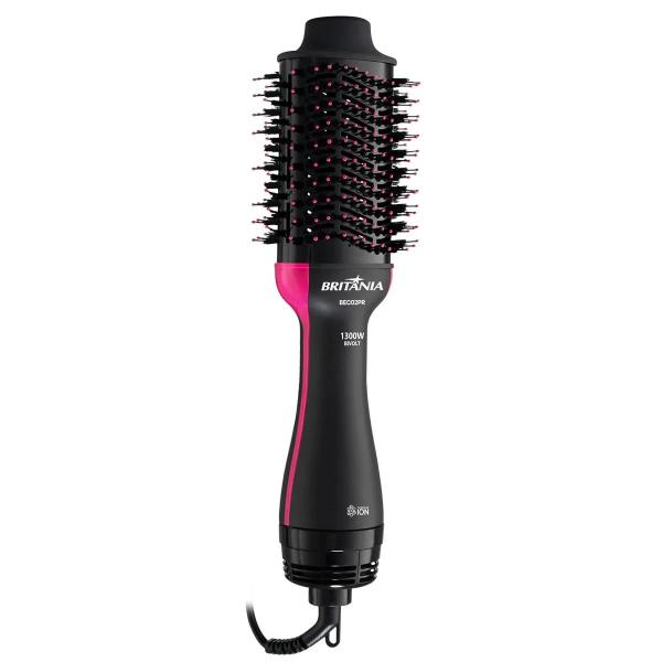 Britânia Escova Secadora Bec02pr Bivolt 4 Em 1 1300w Cor Preto E Rosa 127v 220v Britânia Escova Secadora Bec02pr Bivolt 4 Em 1 1300w Cor Preto E Rosa 127v 220v