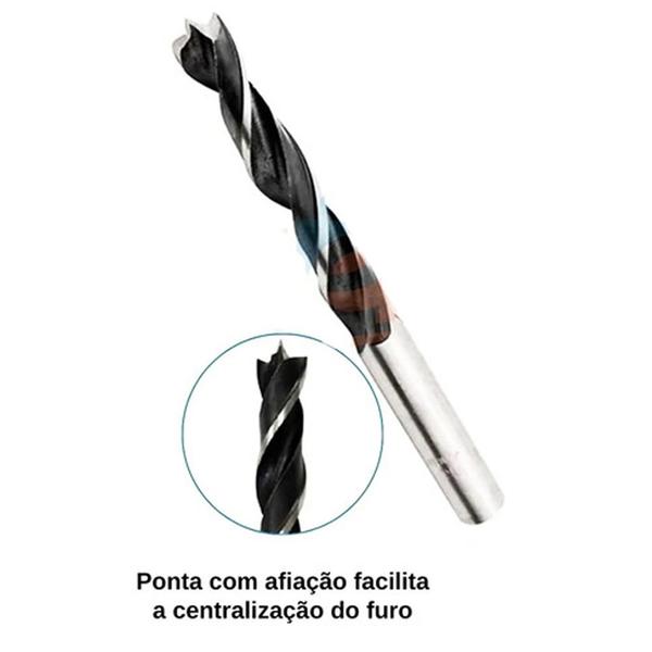 Imagem de Broca 3 Pontas Para Madeira Starfer 5mm 10 Unidades