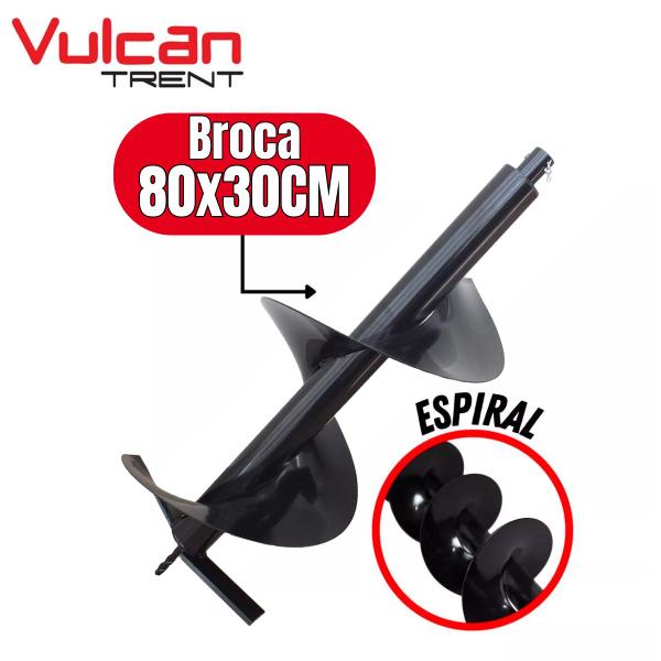 Imagem de Broca 80 X 30cm Com Pino Trava Perfurador De Solo Vulcan