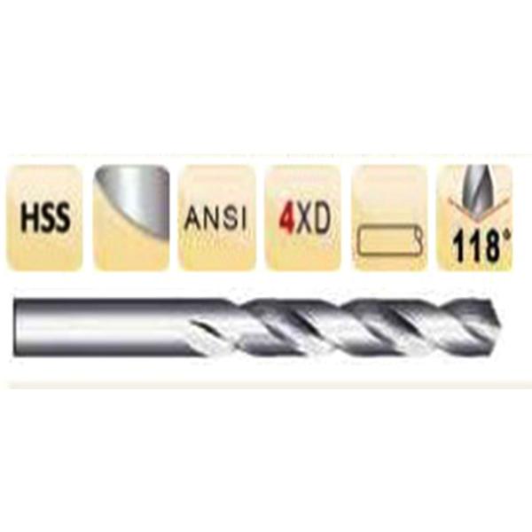 Imagem de Broca 9/32 Hss Aco Rapido Ansi 4Xd Haste Reta 118 Dormer A154932B