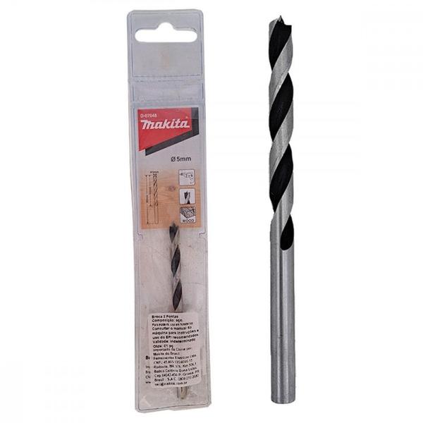 Imagem de Broca Aco Carbono Madeira Makita 3 Pontas 5Mm - Kit C/5 Pecas