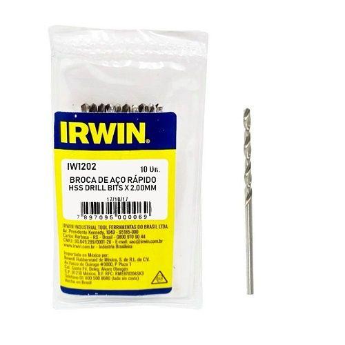 Imagem de BROCA AÇO RÁPIDO 2 mm IRWIN - KIT C/10 PEÇAS