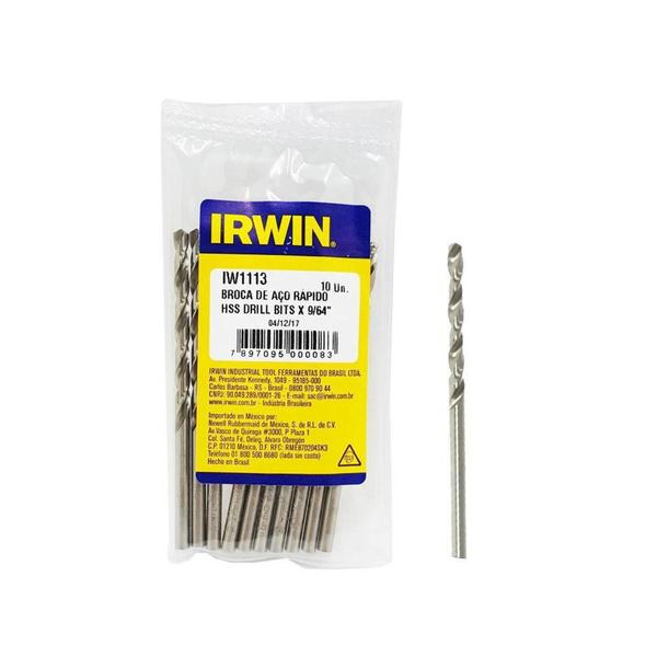 Imagem de Broca Aço Rápido 9/64" 3.57mm Irwin Kit c/ 10