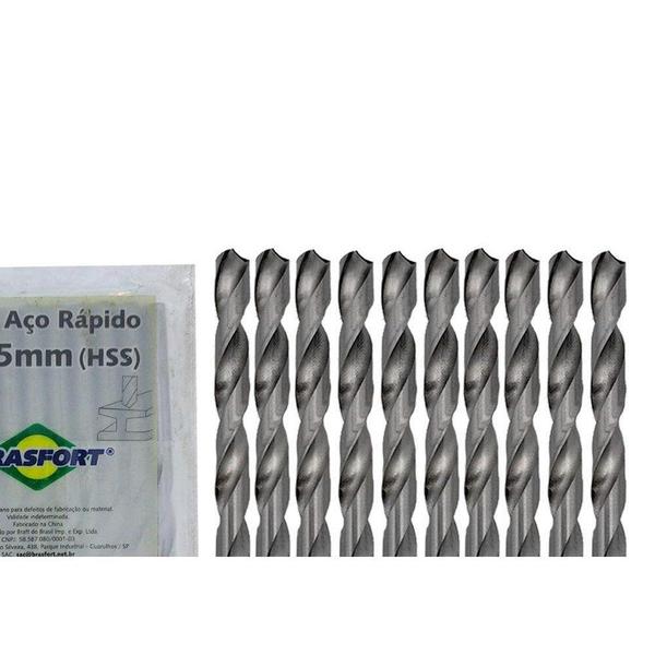 Imagem de Broca Aco Rapido Brasfort 6,5Mm - 7480 - Kit C/10 Peças