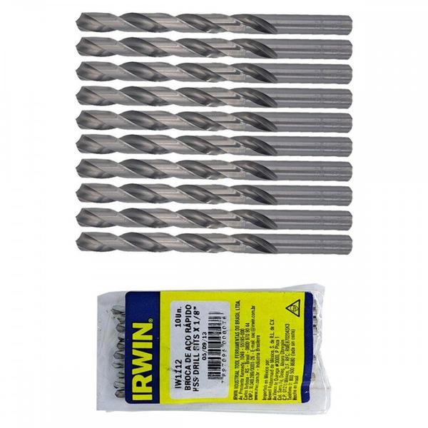 Imagem de Broca Aco Rapido Irwin   1/8'' . / Kit C/ 10 Peças