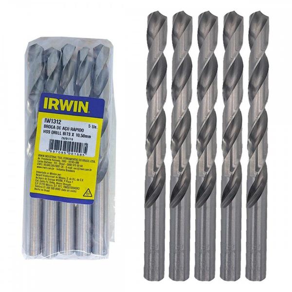 Imagem de Broca Aco Rapido Irwin 10,5 Mm . / Kit C/ 5 Peças