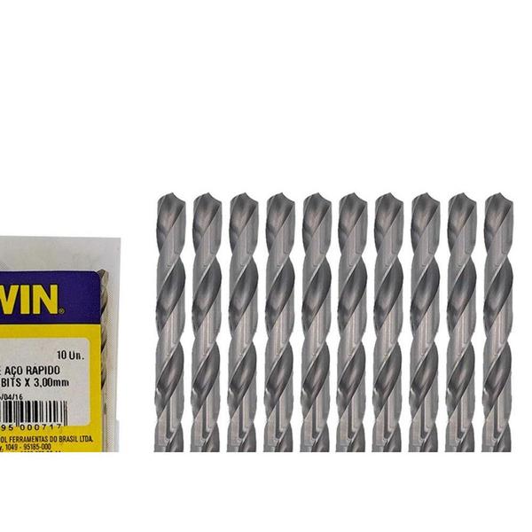 Imagem de Broca Aco Rapido Irwin 3,0 Mm ./ Kit Com 10 Peças