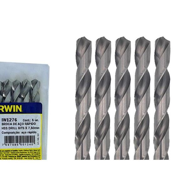 Imagem de Broca Aco Rapido Irwin 7,5 Mm - Kit C/5 Pecas