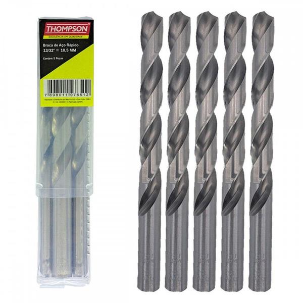 Imagem de Broca Aco Rapido Thompson 10,5Mm-13/32'' - 1339 - Kit C/5 Peças