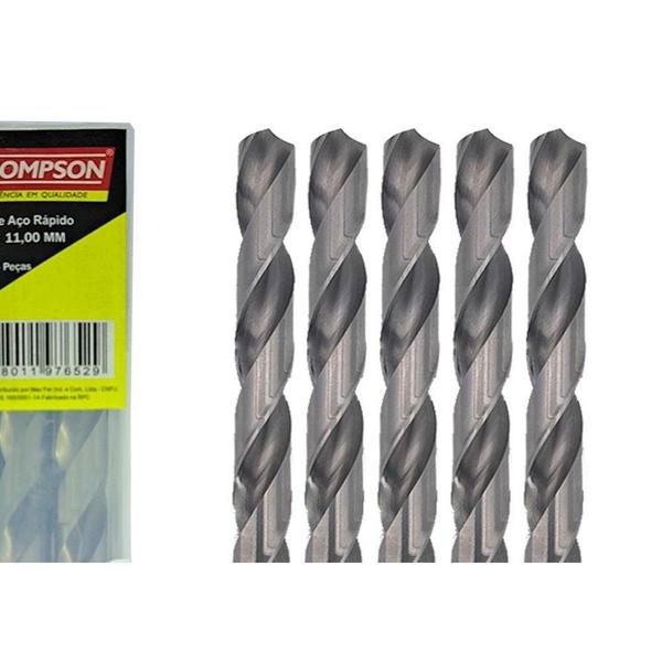 Imagem de Broca Aco Rapido Thompson 11,0Mm-7/16'' - 1340 - Kit C/5 Pecas