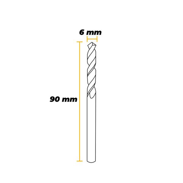 Imagem de Broca de 6 Mm Em Aço Rápido Polido Com Haste Cilíndrica Para Metal Ctc-01700060 Ctpohr