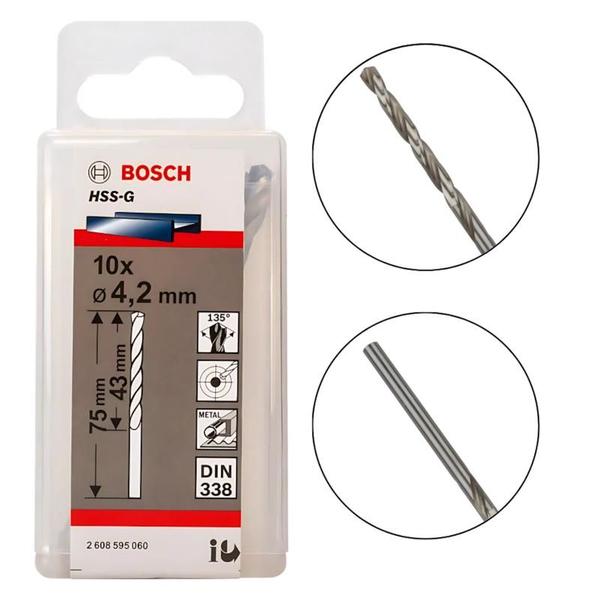 Imagem de Broca de Aço Rápido 4.2MM Estojo com 10 Peças  2608595060  - Bosch