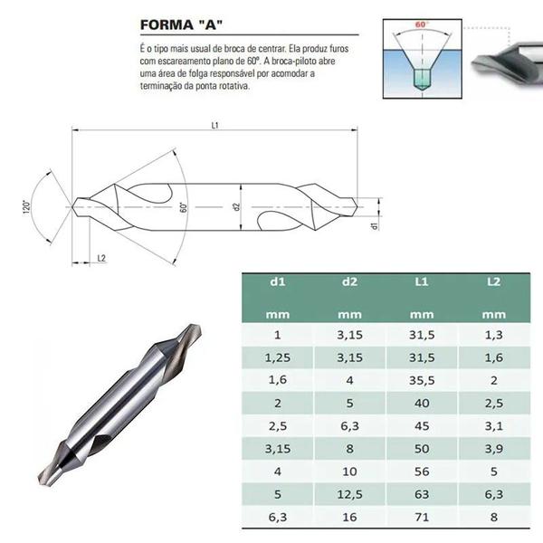 Imagem de Broca De Centrar (HSS) - 1,6 X 4,0mm - 5 Peças