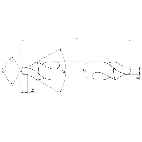 Imagem de Broca De Centrar HSS - Med. 1,0 X 3,15 mm - Corte à Direita, DIN 333 A - INDAÇO