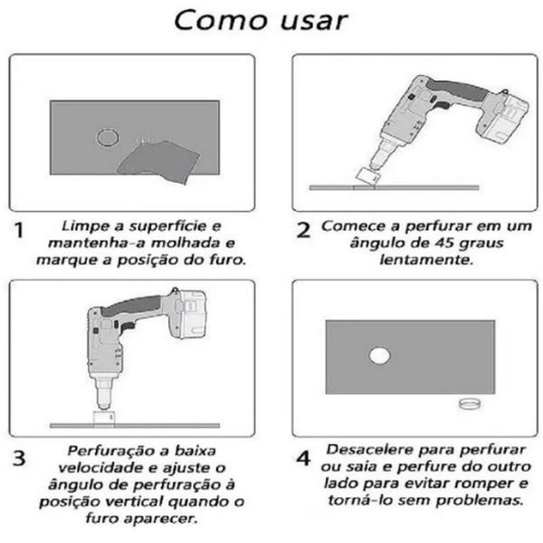 Imagem de Broca Diamantada Eletrolítica 30mm Para Furadeira Furar Vidro Porcelanato Cerâmica Mármore Azulejo