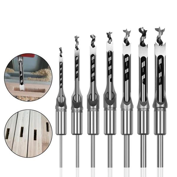 Imagem de Broca do furo quadrado para carpintaria, Auger Mortising, Cinzel Drill Set, DIY Furniture Tools