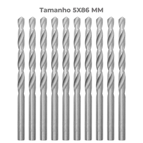 Imagem de Broca em HSS Aço Rápido DIN 338 5X86 MM  C/ 100 Un Tradestar