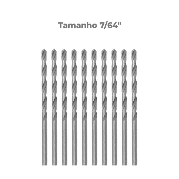 Imagem de Broca em HSS Aço Rápido DIN 338 7/64"  C/ 10 Un Tradestar
