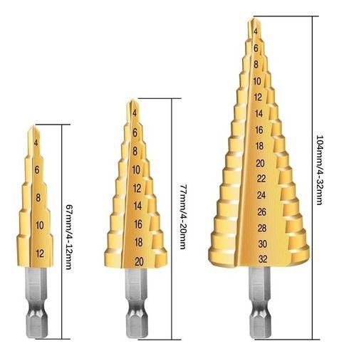 Imagem de Broca Escalonada De 4mm A 20mm Espiral Aço Rapido Hss