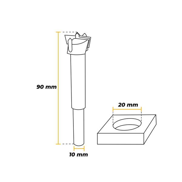 Imagem de Broca Fresa Forstner de 20 Mm Para Madeira Ctk-0490020 Ctpohr