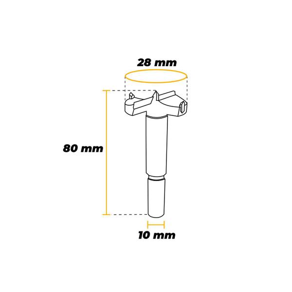 Imagem de Broca Fresa Forstner de 28 Mm Para Madeira Ctk-0490028 Ctpohr